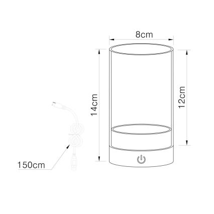 Globo - LED Vonkajšia stmievateľná nabíjacia dotyková stolná lampa LED/2W/3,7V 2700/4000/6500K 1200mAh IP44 béžová