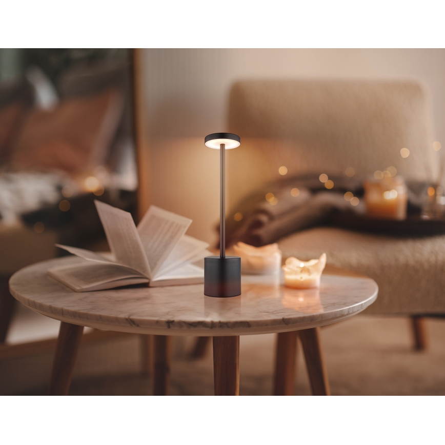 Globo - LED Stmievateľná dotyková stolná lampa LED/1,2W/3,7V 2000K/3500K/7000K 1200 mAh USB čierna