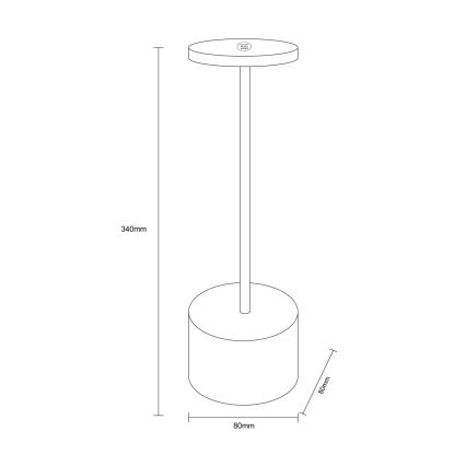 Globo - LED Stmievateľná dotyková stolná lampa LED/1,2W/3,7V 2000K/3500K/7000K 1200 mAh USB čierna