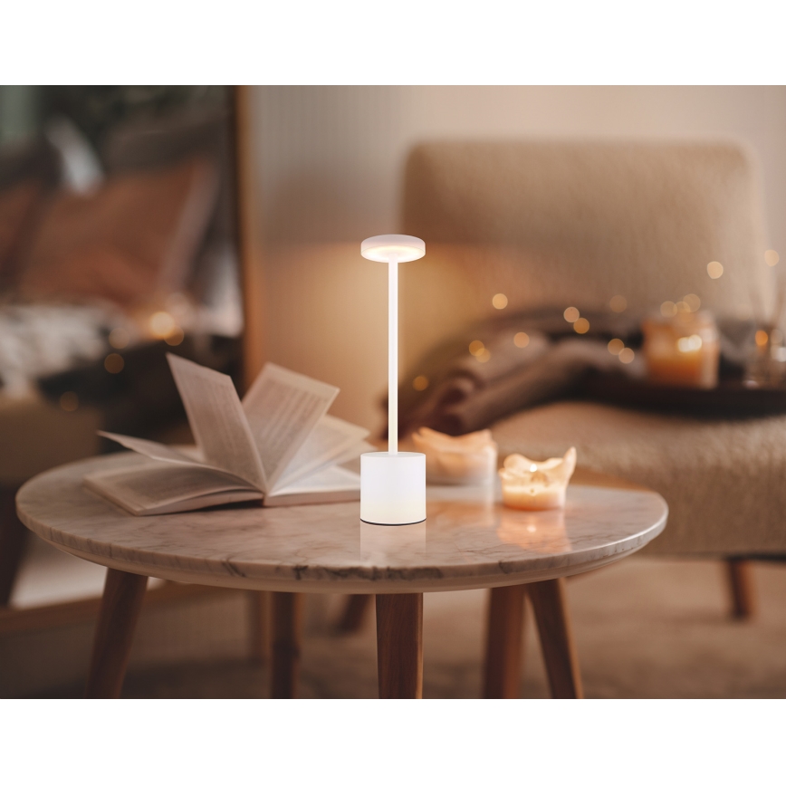 Globo - LED Stmievateľná dotyková stolná lampa LED/1,2W/3,7V 2000K/3500K/7000K 1200 mAh USB biela