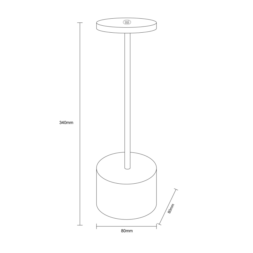 Globo - LED Stmievateľná dotyková stolná lampa LED/1,2W/3,7V 2000K/3500K/7000K 1200 mAh USB biela