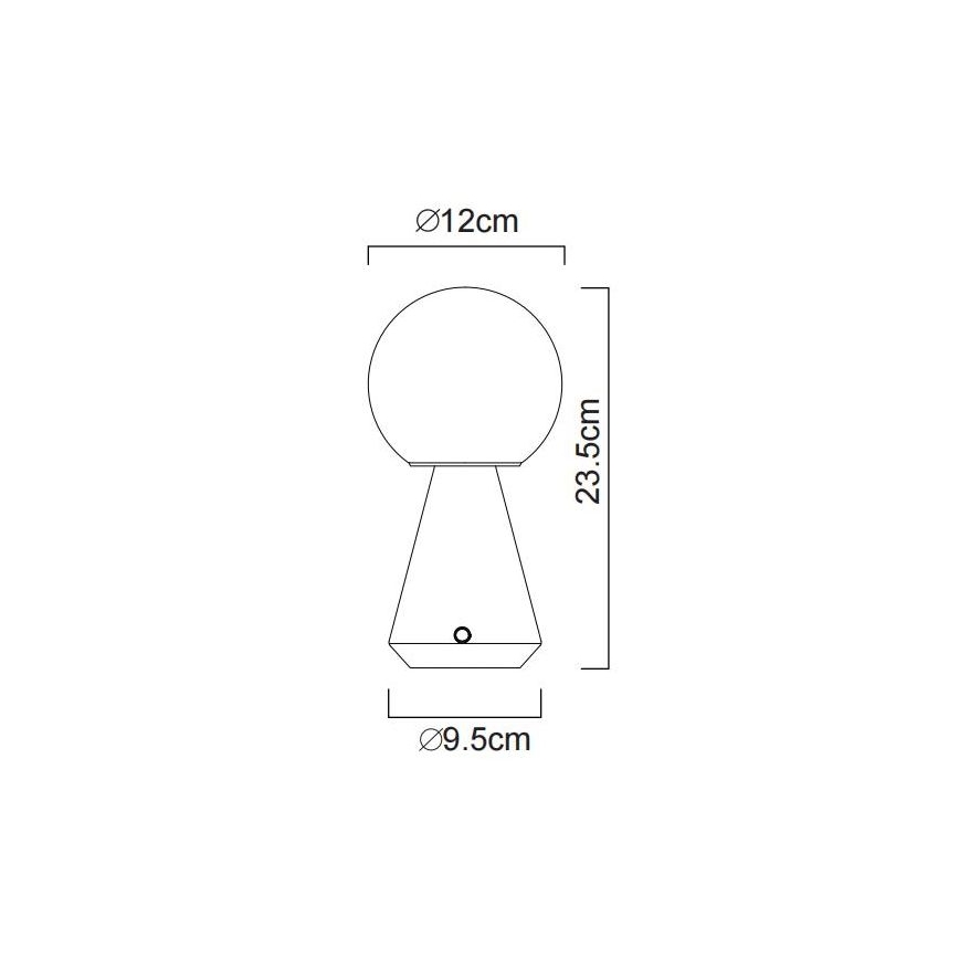 Globo - LED stmievateľná dotyková vonkajšia stolná lampa LED/1,5W/5V 3000/4500/6500K 1800 mAh IP41 medená