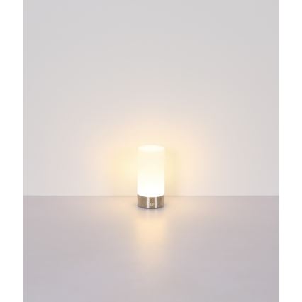 Globo - LED RGBW Stmievateľná dotyková vonkajšia stolná lampa LED/1,8W/5V 1500 mAh IP44 matný chróm