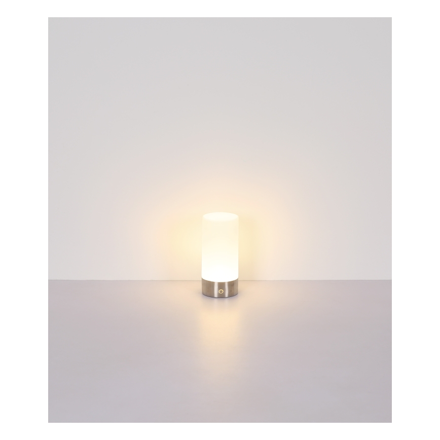 Globo - LED RGBW Stmievateľná dotyková vonkajšia stolná lampa LED/1,8W/5V 1500 mAh IP44 matný chróm