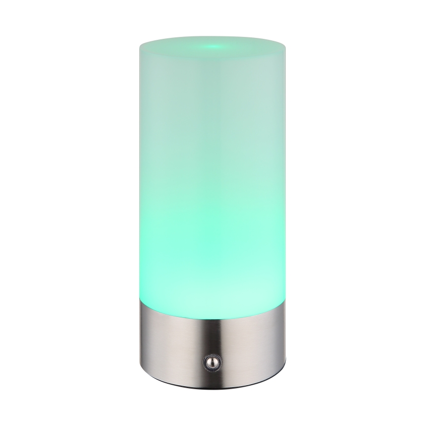 Globo - LED RGBW Stmievateľná dotyková vonkajšia stolná lampa LED/1,8W/5V 1500 mAh IP44 matný chróm