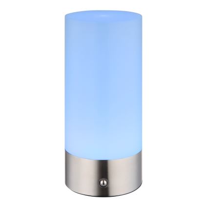 Globo - LED RGBW Stmievateľná dotyková vonkajšia stolná lampa LED/1,8W/5V 1500 mAh IP44 matný chróm