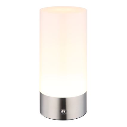 Globo - LED RGBW Stmievateľná dotyková vonkajšia stolná lampa LED/1,8W/5V 1500 mAh IP44 matný chróm