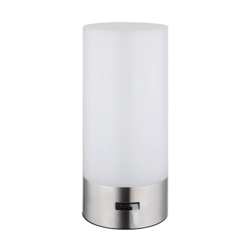 Globo - LED RGBW Stmievateľná dotyková vonkajšia stolná lampa LED/1,8W/5V 1500 mAh IP44 matný chróm
