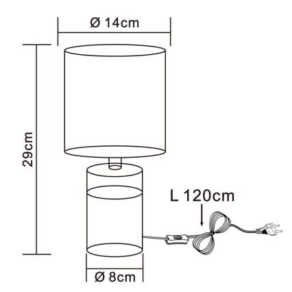 Globo - Stolná lampa 1xE14/40W/230V čierna/drevo
