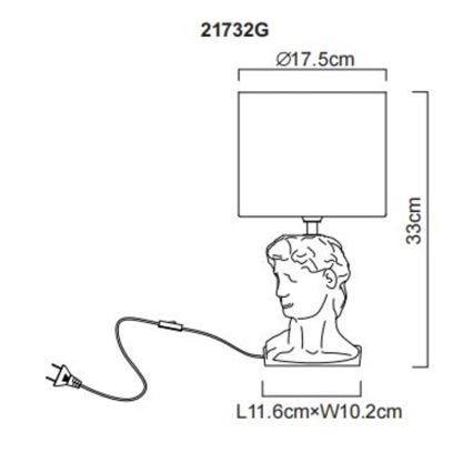 Globo - Stolná lampa 1xE14/40W/230V šedá