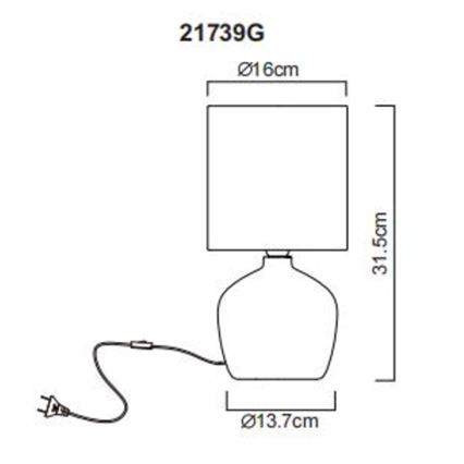 Globo - Stolná lampa 1xE14/40W/230V šedá