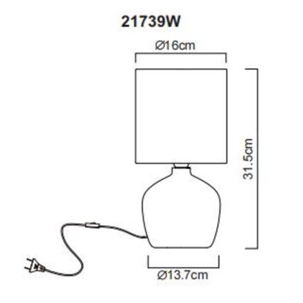 Globo - Stolná lampa 1xE14/40W/230V biela