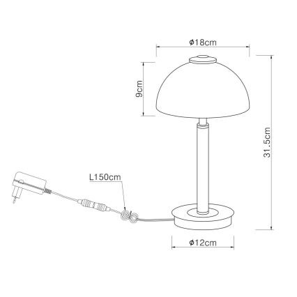 Globo - stmievateľná dotyková stolná LED lampa LED/7W/230V 3000K matný chróm