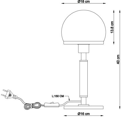 Globo - Stolná lampa 1xE27/40W/230V zlatá