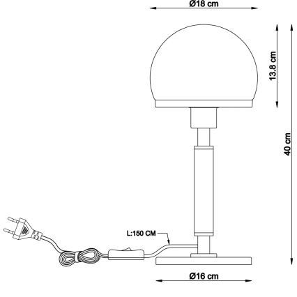 Globo - Stolná lampa 1xE27/40W/230V čierna/hnedá