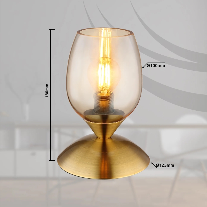 Globo - Stolná dotyková lampa 1xE14/25W/230V mosadz