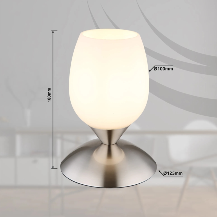 Globo - Stolná dotyková lampa 1xE14/25W/230V matný chróm