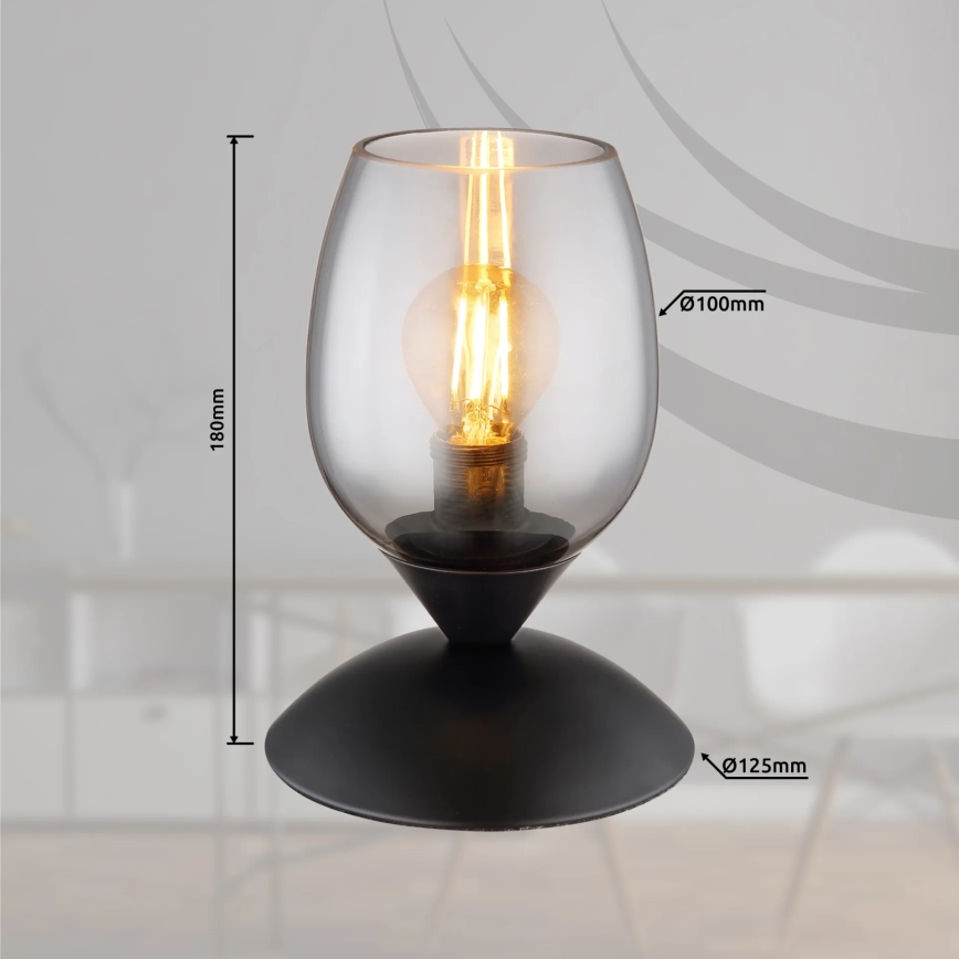 Globo - Stolná dotyková lampa 1xE14/25W/230V čierna