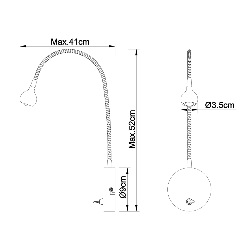 Globo - LED Flexibilná lampička LED/3W/230V lesklý chróm