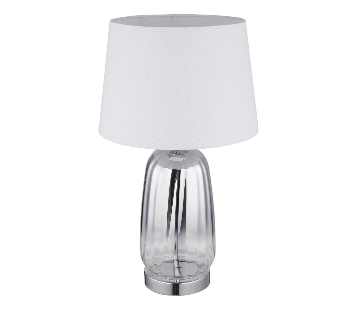 Globo 24142W - Stolová lampa CLASSY 1xE27/40W/230V biela/strieborná 24142W