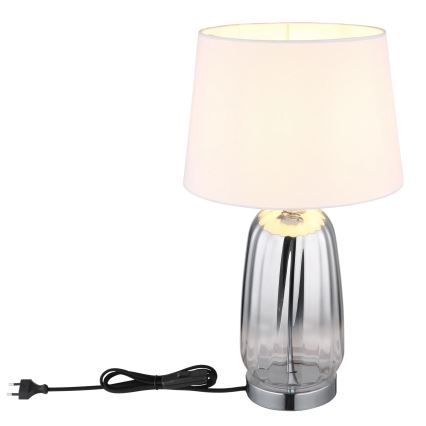 Globo - Stolná lampa 1xE27/40W/230V biela/strieborná