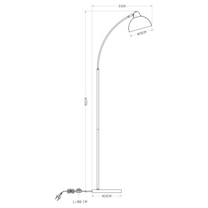 Globo - Stojacia lampa 1xE27/40W/230V