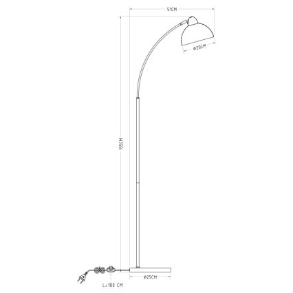 Globo - Stojacia lampa 1xE27/40W/230V