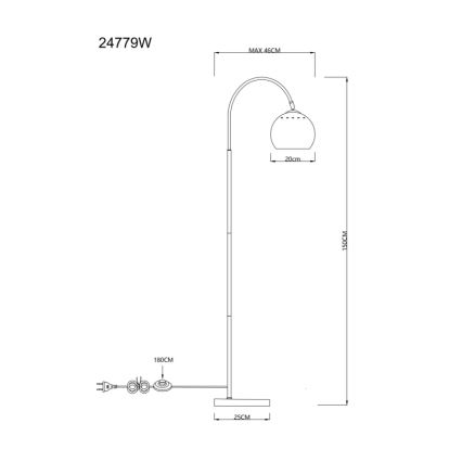 Globo - Stojacia lampa 1xE27/60W/230V biela