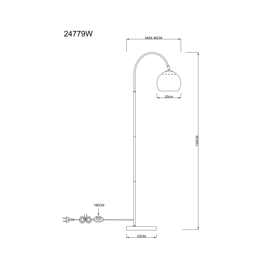 Globo - Stojacia lampa 1xE27/60W/230V biela