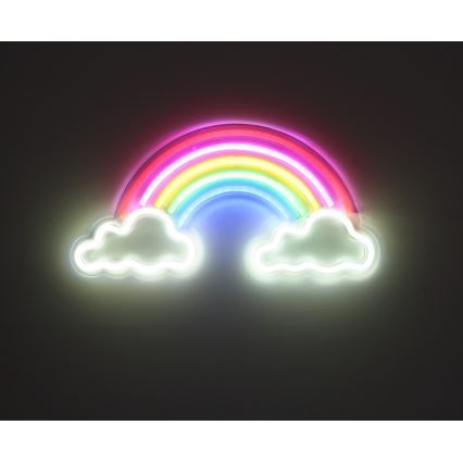Globo - LED neónová nástenná dekorácia LED/3W/USB dúha