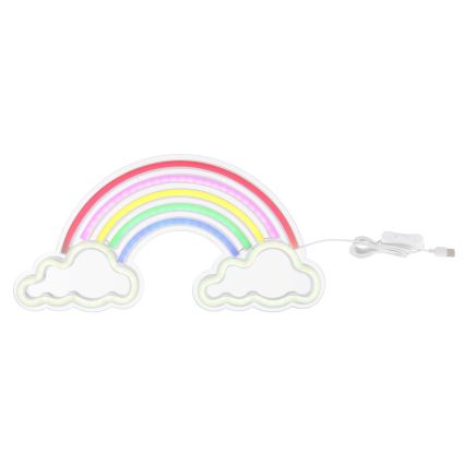 Globo - LED neónová nástenná dekorácia LED/3W/USB dúha