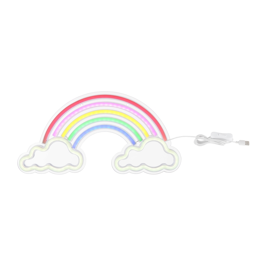 Globo - LED neónová nástenná dekorácia LED/3W/USB dúha