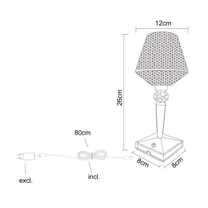 Globo - LED Stmievateľná dotyková stolná lampa LED/1W/5V 2700/4000/6500K 800 mAh