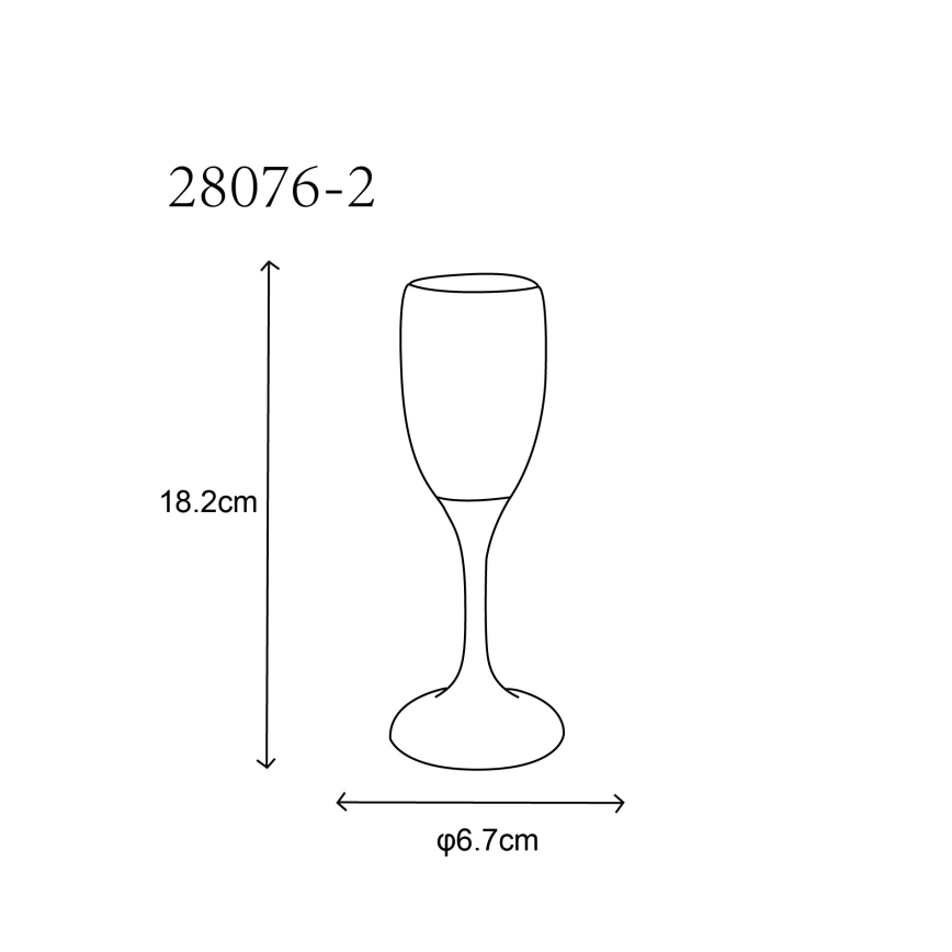 Pohár na nohe s výškou 18,2 cm a priemerom 6,7 cm je znázornený s kódom 28076-2.