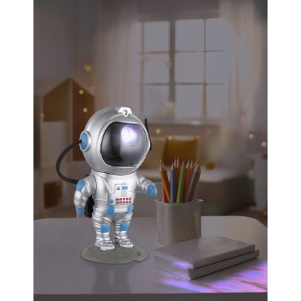 Globo - LED RGB Stolná lampa LED/4,5W/5V kozmonaut strieborná