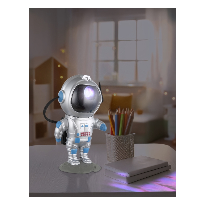 Globo - LED RGB Stolná lampa LED/4,5W/5V kozmonaut strieborná