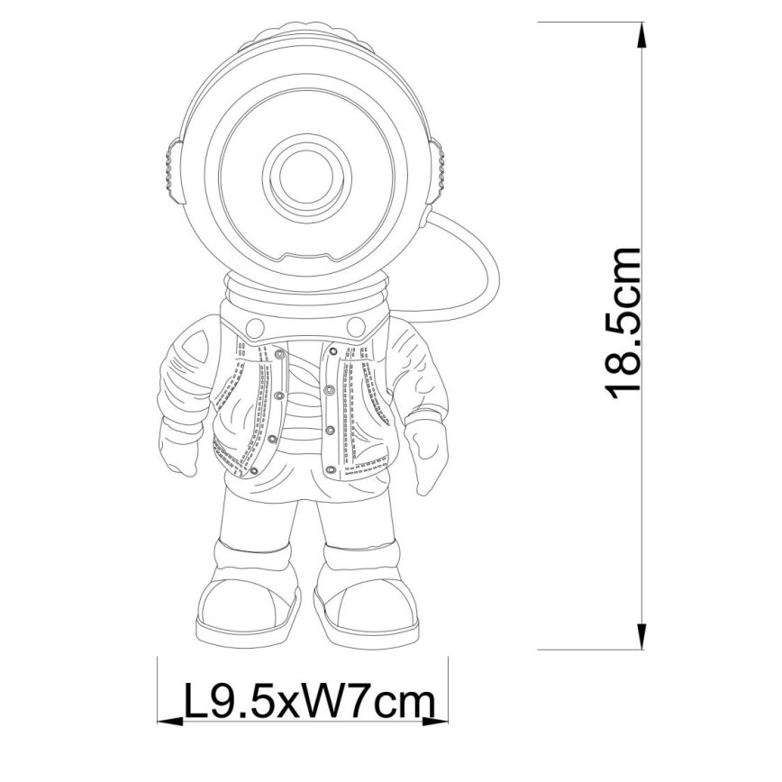Globo - stmievateľný LED projektor 3 W / 5 V, motív astronauta