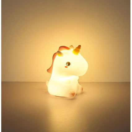 Globo - LED RGBW stmievateľné nabíjacie detské nočné svetlo LED/1,5W/5V 1200 mAh jednorožec