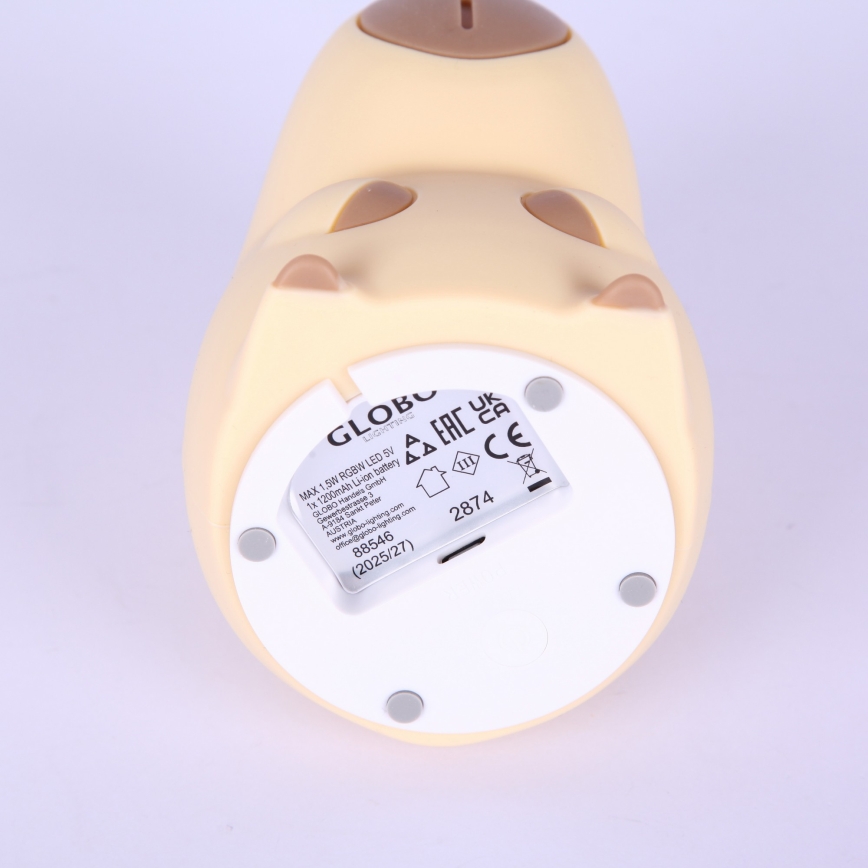 Globo - LED RGBW Stmievateľné nabíjacie detské nočné svetlo LED/1,5W/5V 1200 mAh kapibara