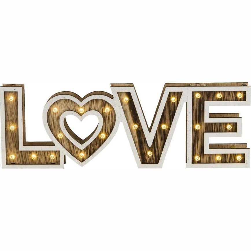 Globo 29976 - LED stolná lampa LOVE 24xLED/0,06W/3xAA drevo