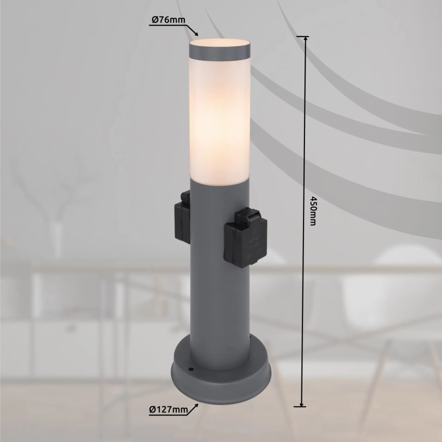 Globo 3158AK - Vonkajšia lampa s 2 zásuvkami BOSTON 1xE27/23W/230V IP44