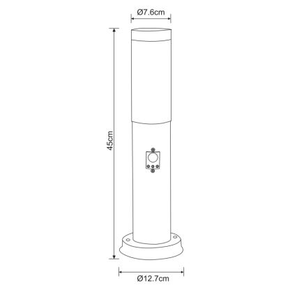 Globo - Vonkajšia lampa so senzorom 1xE27/60W/230V 45 cm IP44