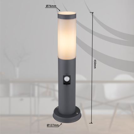 Globo - Vonkajšia lampa so senzorom, 1× E27, 15 W, 230 V, 45 cm, IP44