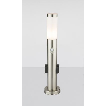 Globo - LED Vonkajšia lampa so senzorom a 2 zásuvkami LED/9W/230V 60 cm SCHUKO IP44