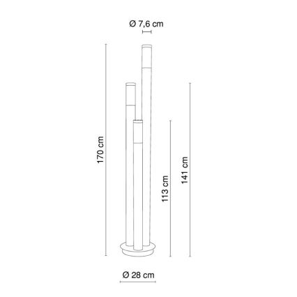 Globo - Vonkajšia lampa 3xE27/60W/230V 170 cm IP44