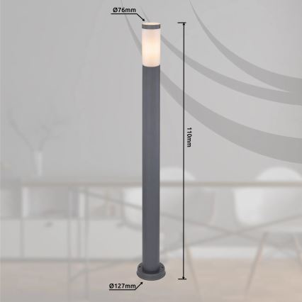 Globo - Vonkajšia lampa 1xE27/60W/230V IP44 110 cm antracit