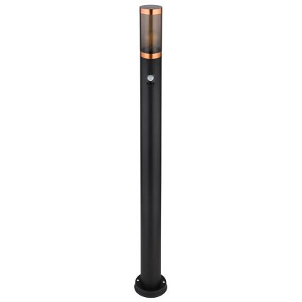 Globo - Vonkajšia lampa so senzorom 1xE27/15W/230V IP44 110 cm čierna/meď