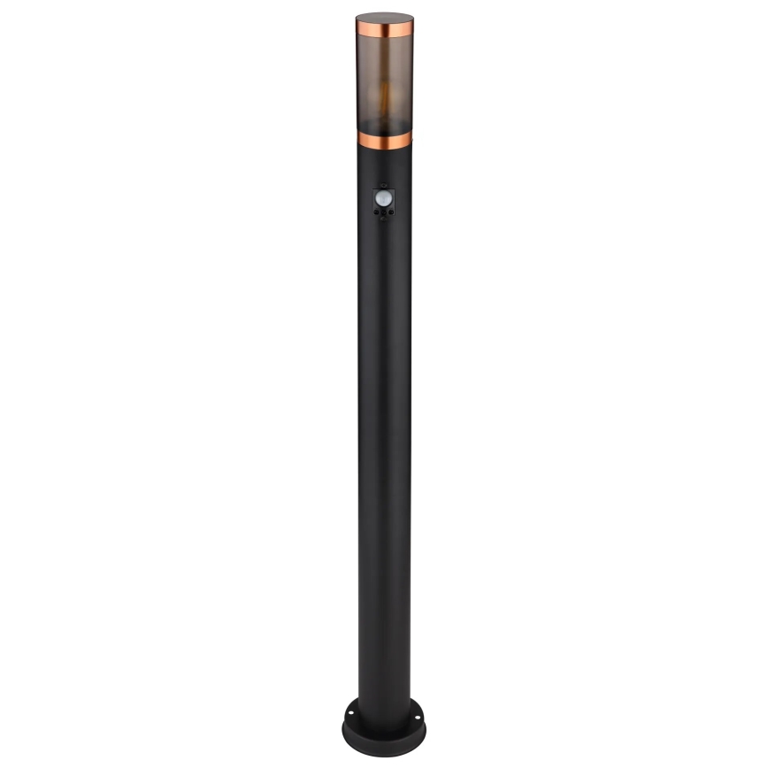 Globo - Vonkajšia lampa so senzorom 1xE27/15W/230V IP44 110 cm čierna/meď