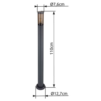 Globo - Vonkajšia lampa 1xE27/23W/230V 110 cm IP44