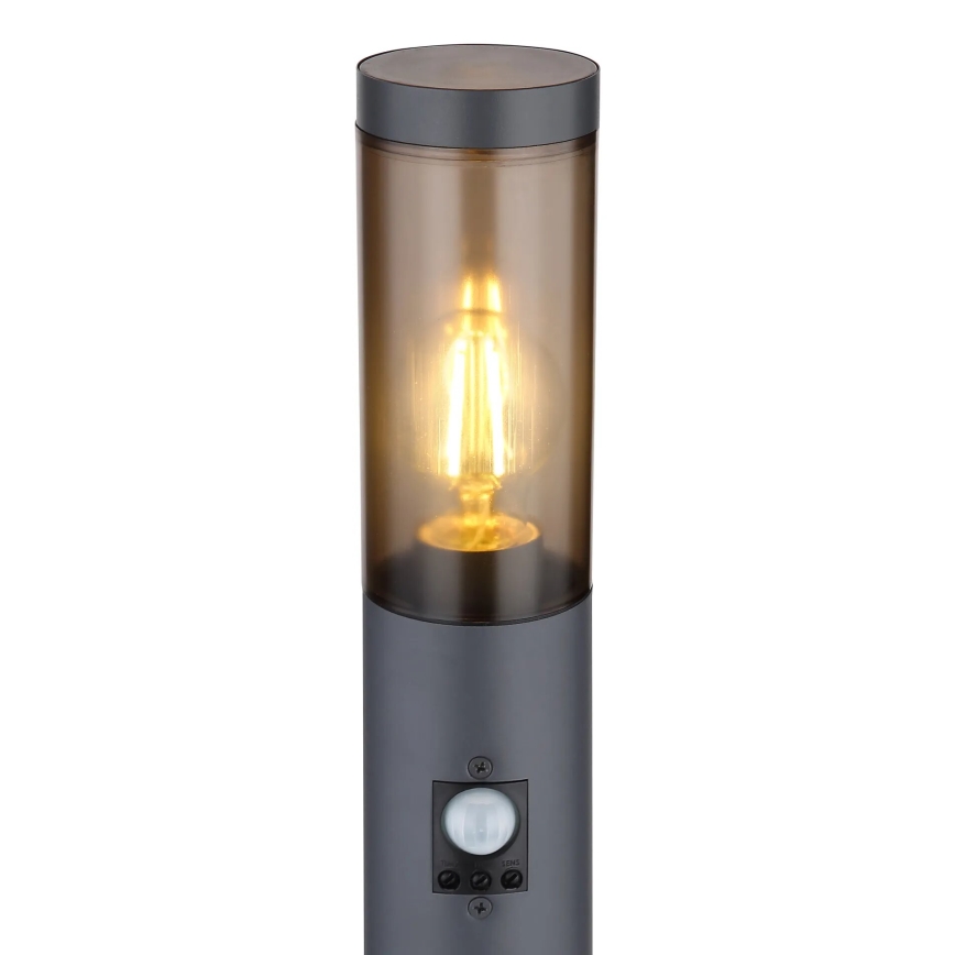 Globo - Vonkajšia lampa so senzorom 1xE27/15W/230V IP44 110 cm čierna